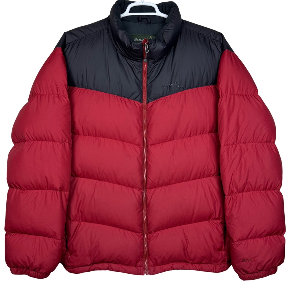 Eddie Bauer EB700 Puffer Jacket‎ Down Fill Quilted Mens Size XXL Outerwear Red
